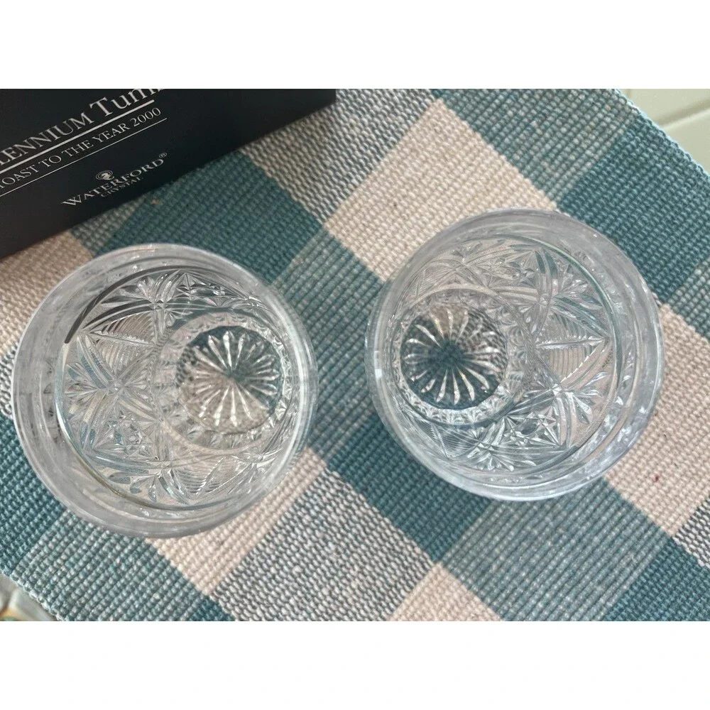 Waterford Crystal Millennium Tumbler Set of 2 – Toast to the Year 2000 Vintage